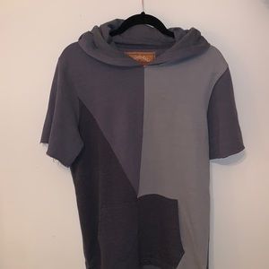 Gray Short-Sleeve Hoodie
